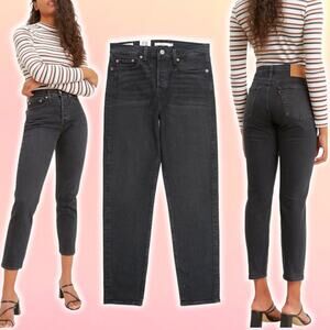 LEVI'S Premium Icon Wedgie Fit Denim Jean Sz 26 Wild Bunch Black